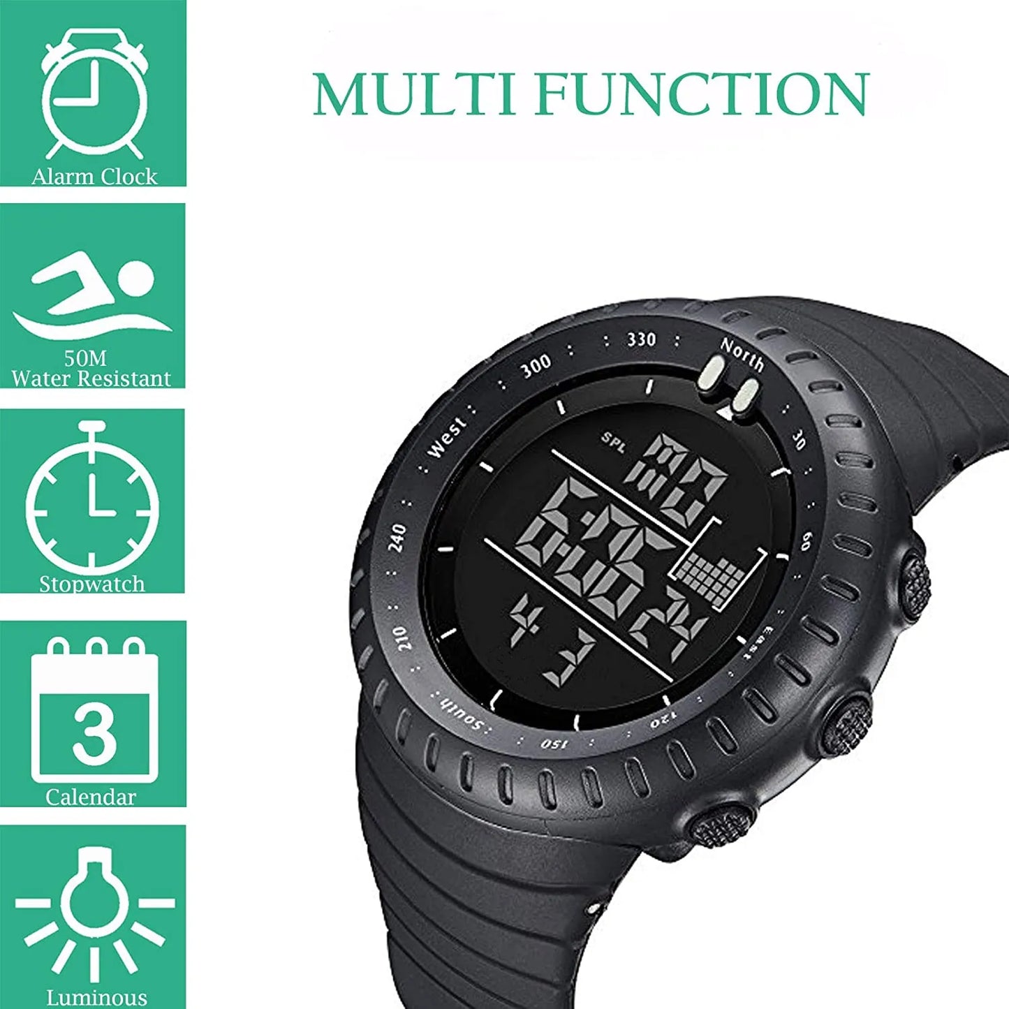 Military Men's Digital Sports Watch