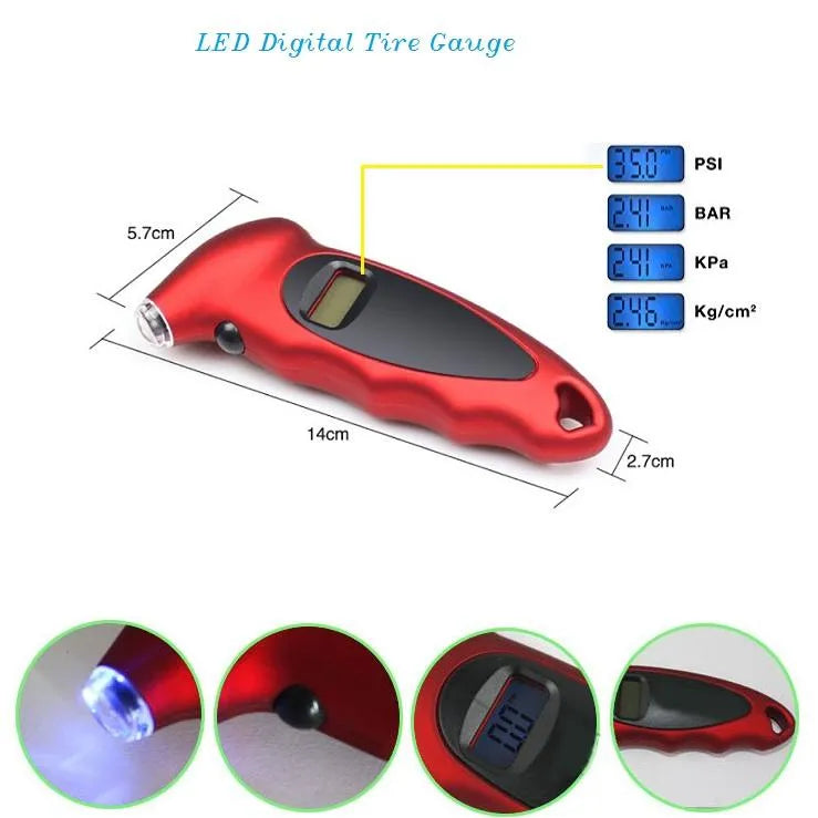 Digital LCD Car Tire Tyre Air Pressure Gauge