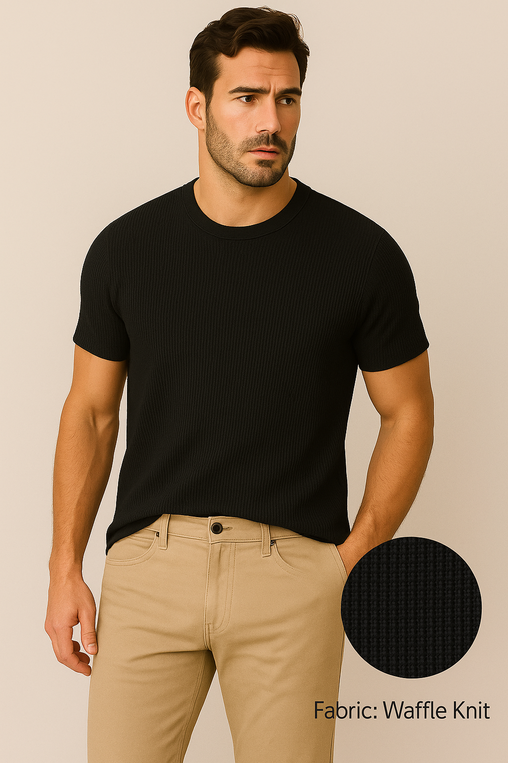 Vintage Clothing Waffle Knit Texture T-Shirt