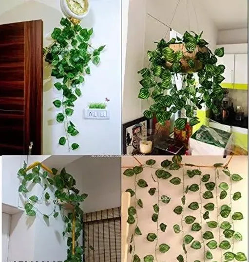 Pack of 12 Artificial Money Plant Leaf Bails 8ft