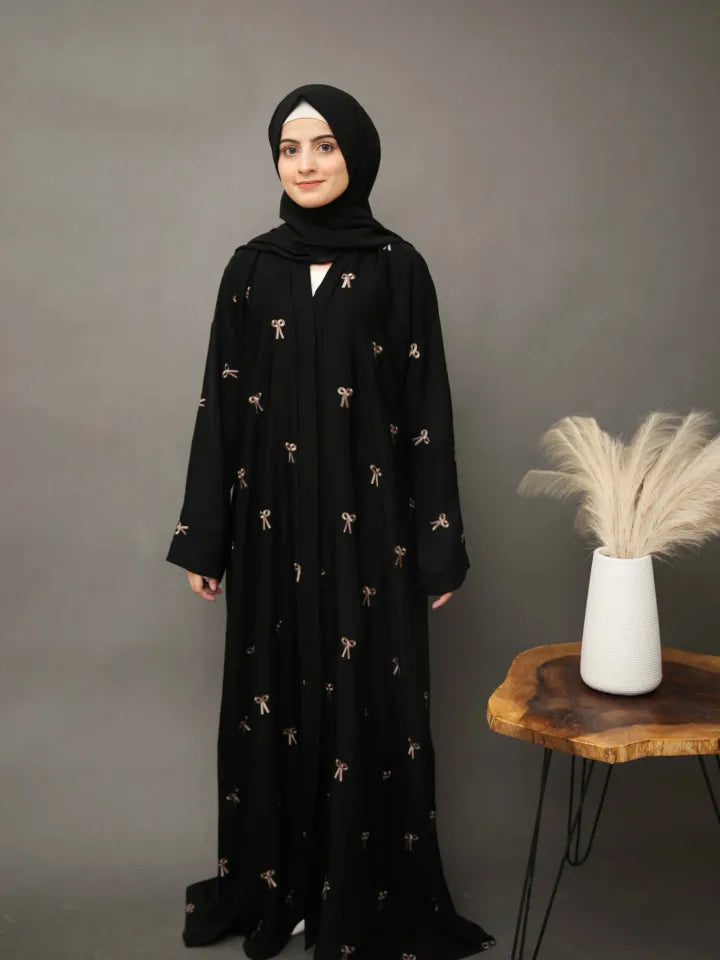 Signature Bow Embroidered Abaya
