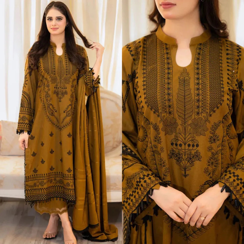 3PC Lawn Embroidered Unstitched Suit