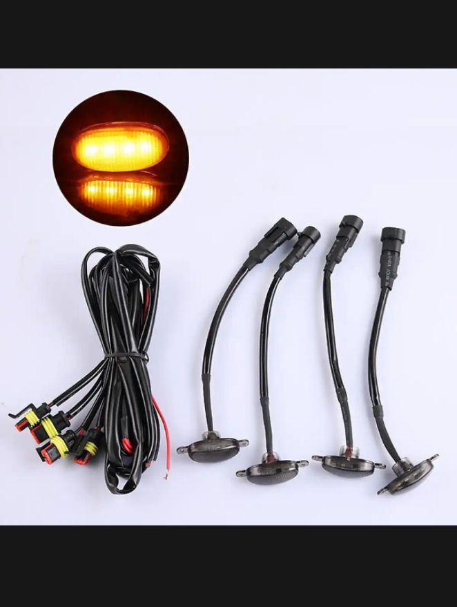 GMC Smoke Front Grill Yellow LED Lights set