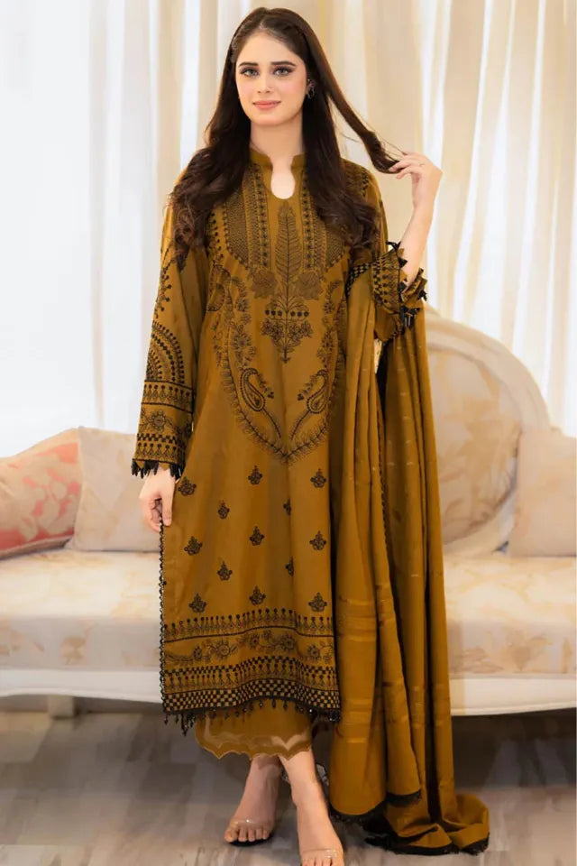 3PC Lawn Embroidered Unstitched Suit
