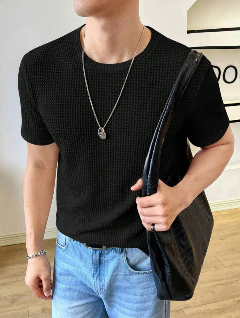 Vintage Clothing Waffle Knit Texture T-Shirt