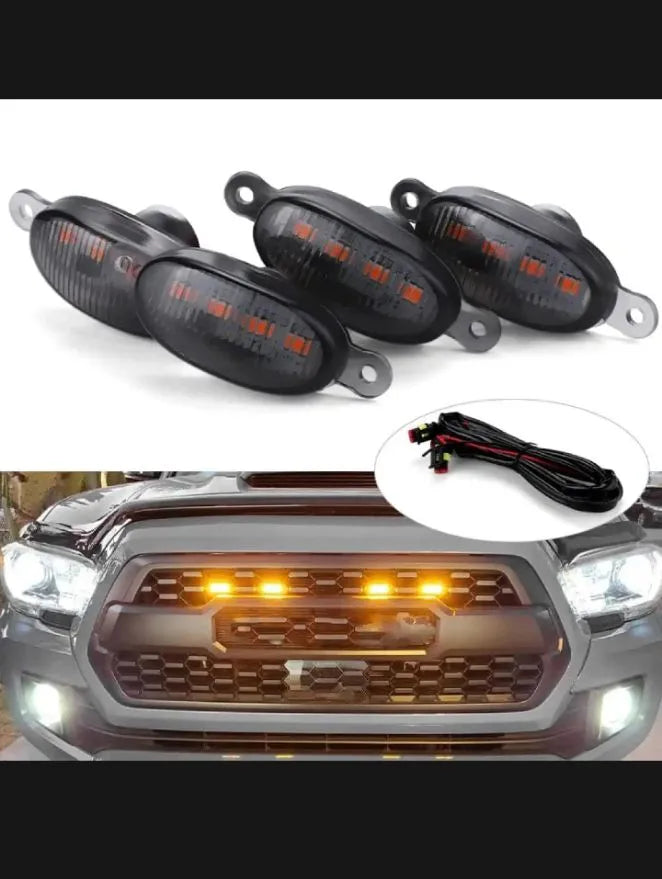 GMC Smoke Front Grill Yellow LED Lights set