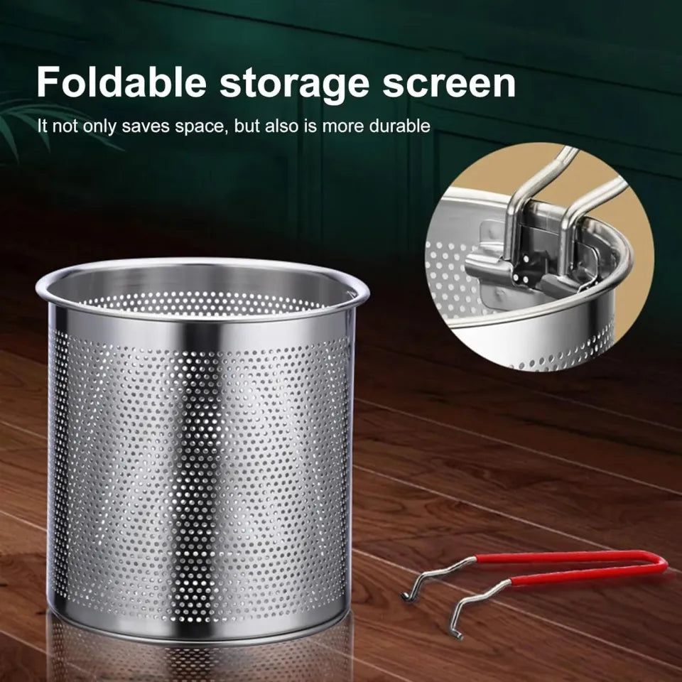 Deep Fryer Pot with Basket 304 Stainless Steel