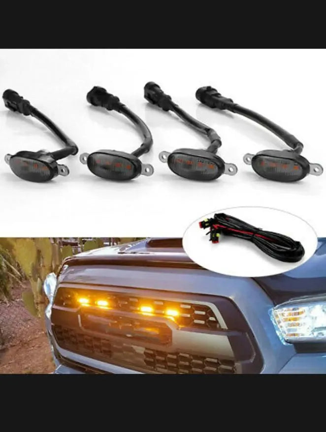 GMC Smoke Front Grill Yellow LED Lights set